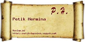 Petik Hermina névjegykártya